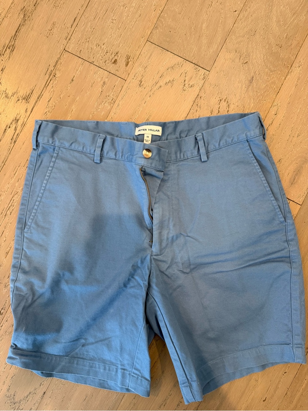 Peter Millar Light Blue Casual Cotton-Blend Shorts